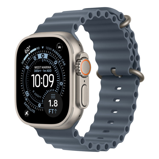 Apple Watch Ultra 3 GPS + Cellular 49mm Natural Titanium Case with Anchor Blue Ocean Band