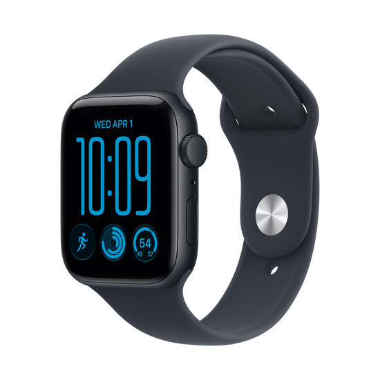 Apple Watch SE 3 GPS + Cellular 44mm Midnight Aluminium Case with Navy Blue Sport Band