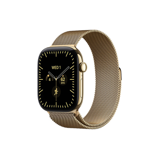Apple Watch Series 12 GPS + Cellular 46mm Radiant Gold Titanium Case with Radiant Gold Milanese Loop