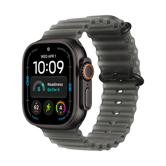 Apple Watch Ultra 4 GPS + Cellular 49mm Black Titanium Case with Translucent Black Ocean Band