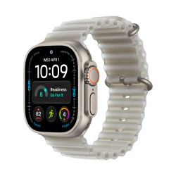 Apple Watch Ultra 4 GPS + Cellular 49mm Natural Titanium Case with Translucent Grey Ocean Band