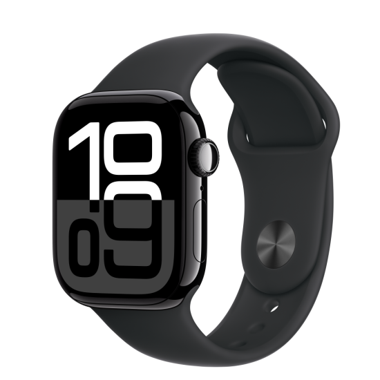 Apple Watch Series 10 GPS + Cellular Jet Black Aluminium Case with Black Sport Band