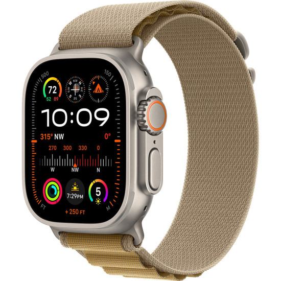 Apple Watch Ultra 2 GPS + Cellular 49mm Natural Titanium Case with Tan Alpine Loop