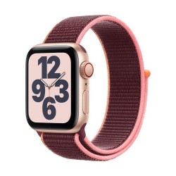 Apple Watch SE GPS + Cellular, 40mm Gold Aluminium Case with Plum Sport Loop
